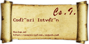Császi István névjegykártya